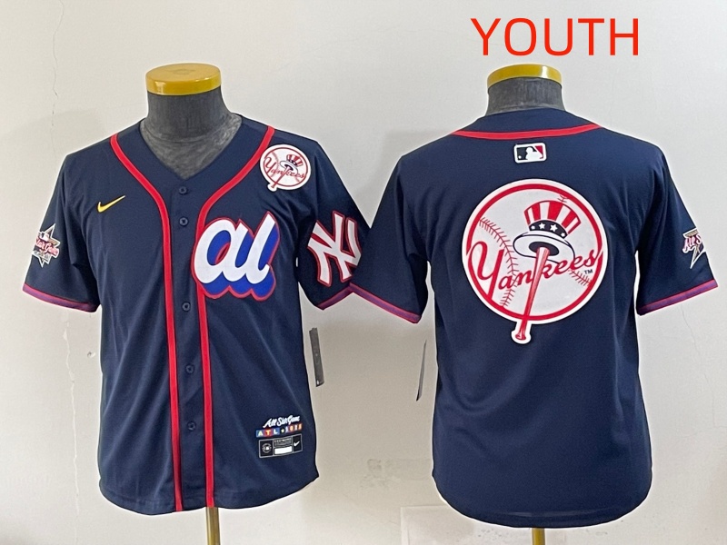 Youth 2025 New York Yankees Blank Drak Blue All star Blank Blue Nike MLB Jersey style 14